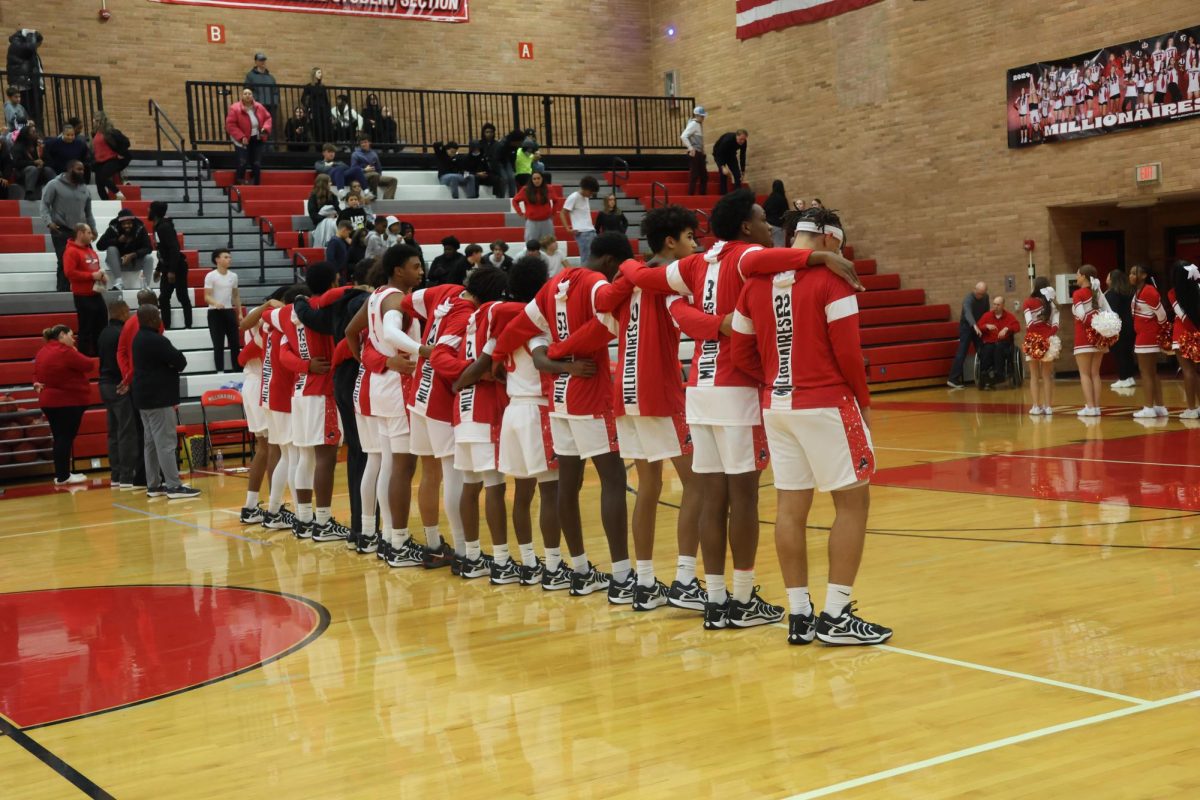 The boys prepare for the game.